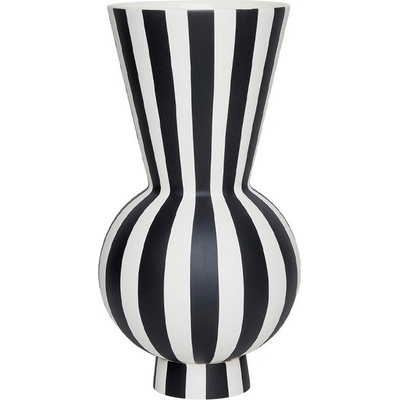 OYOY Living Design Бяла/черна глинена ръчна изработка ваза (височина 28 cm) Toppu - OYOY Living Design (L301173)
