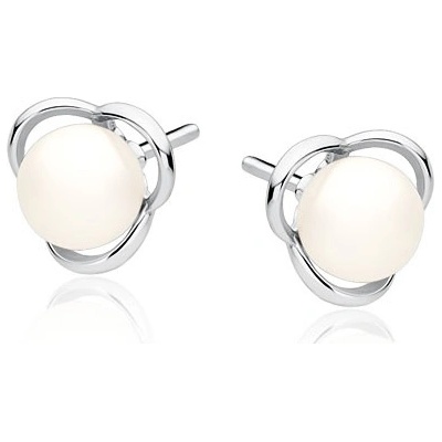 Lunica stříbrné náušnice PERLY 0139