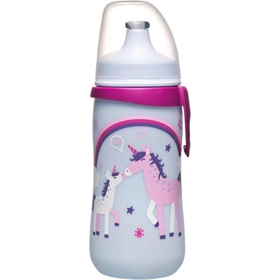 Nip Бебешко шише с клапа NIP - Kids cup, за момичета, 330 ml (4000821350526)