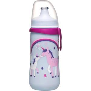 Nip Бебешко шише с клапа NIP - Kids cup, за момичета, 330 ml (4000821350526) - ozone