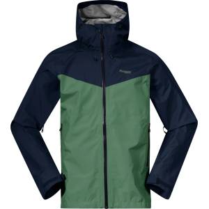 Bergans Мъжко водоустойчиво яке Bergans Skar Light 3L Shell Jacket Waterproof jacket - Dark Jade Green / Navy Blue (002-2636-0413)