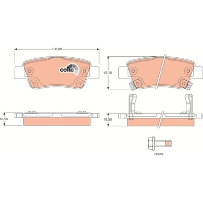 TRW Sada brzdových platničiek kotúčovej brzdy GDB3446