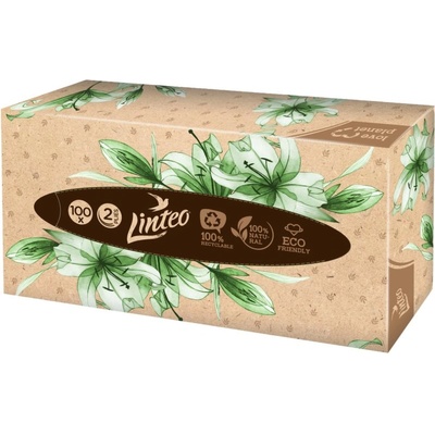 Linteo Paper Tissues Two-ply Paper, 100 pcs per box хартиени кърпички 100 бр