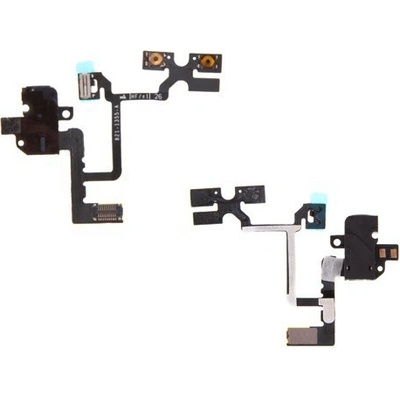 AppleMix Flex kábel s konektorom audio jack, prepínačom stlmenia a ovládaním hlasitosti pre Apple iPhone 4 - čierny - kvalita A+