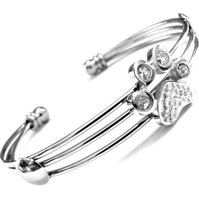 Steel Jewelry náramek tlapka s krystalky z chirurgické oceli NR090160