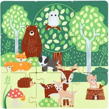 Orange Tree Toys Дървен пъзел Orange Tree Toys - Горски животни, 9 части (OTT20003)