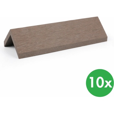 Ukončovací lišty k WPC terasovým prknům, 45 x 2850 mm kávová 10 ks