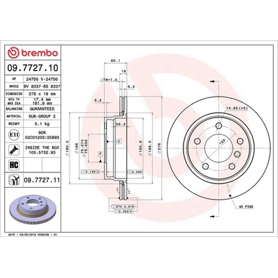 Brzdový kotouč BREMBO 09.7727.11 – Sleviste.cz