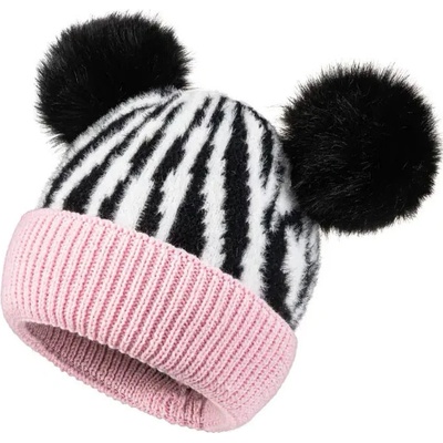 Fashionweek dámská zimní čepice se dvěma bambulkami Wool Gaga světle růžová