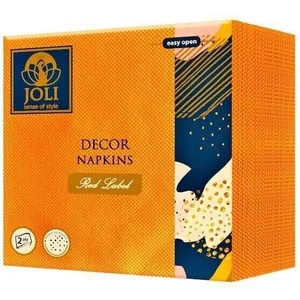 Joli оранжеви цветни салфетки лукс двупластови 30 бр