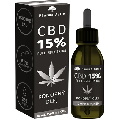 PHARMA ACTIV CBD 15% Full Spectrum Konopný olej 1500mg 10 ml