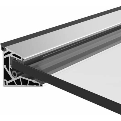 Presklená strieška hliník profil 100x80mm +2° ETA