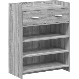 vidaXL Шкаф за обувки 73, 5 x 36 x 92 см Инженерна дървесина Сив Сонома (8011328)