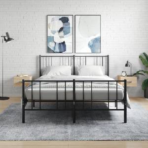 vidaXL Нощни шкафчета за стенен монтаж, 2 бр, сонома дъб, 35x35x20 см (829827)
