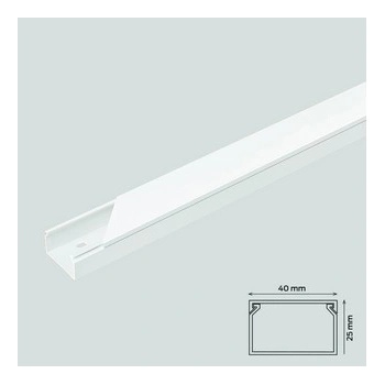 Canalux Žľab 40 x 25 mm biely