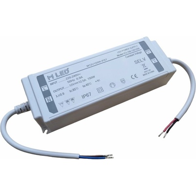 KPLED, 150W LED napájeci zdroj, 12V, voděodolný, 12,5A, IP67,MLED-12V150W-IP67