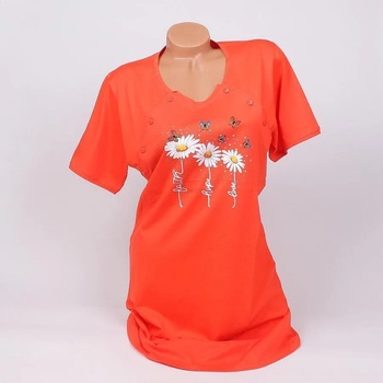 Image 1 of Нощница за бременни и кърмещи в коралово с цветя