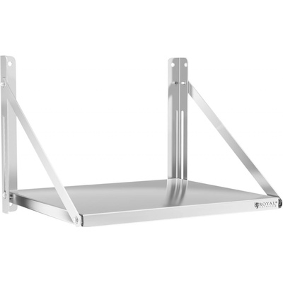 Royal Catering Nástenná polica - sklopná - 60 x 45 cm - 40 kg - nehrdzavejúca oceľ RC-BFWS6045