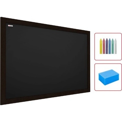 Allboards TB75BK_SET Tabule křídová v dřevěném černém rámu 70 x 50 cm