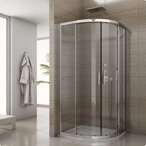 SanSwiss Полукръгла душ кабина с плъзгащи се врати SanSwiss Salia SALR 80x80 6 мм закалено стъкло (SALR550805007)