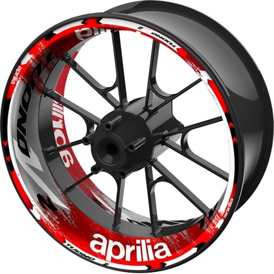 SEFIS jednodílné polepy na kola Aprilia Tuono V2 šedo-červená