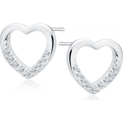 Lunica Stříbrné náušnice SRDCE 0725
