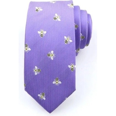 Decofashion Kravata fialová se včelami