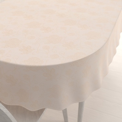 Biante Teflónový oválny obrus TF-099 Zlaté kvetované ornamenty na béžovom 140x180cm
