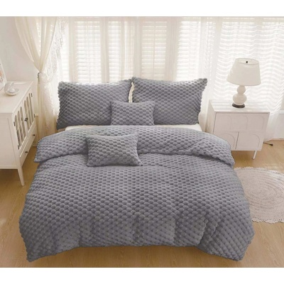 TiaHome Mikroplyšové obliečky Exclusive Sweet tmavo sivé 200x140 2x90x70