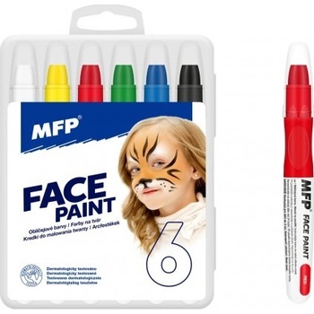 Barvy na obličej a tělo 6 ks v krabičce 11x14cm karneval