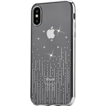 DEVIA Калъф с Камъни SWAROVSKI за iPhone XS/X, DEVIA Meteor Soft Case, Сребрист (6938595305573)