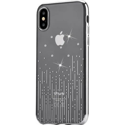DEVIA Калъф с Камъни Swarovski за iPhone XS/X, Devia Meteor Soft Case, Сребрист (6938595305573)