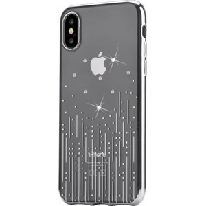 DEVIA Калъф с Камъни Swarovski за iPhone XS/X, Devia Meteor Soft Case, Сребрист (6938595305573)