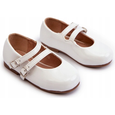 Lakované detské balerínky s prúžkami