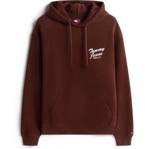 Tommy Hilfiger Суичър Tommy Jeans Mens Novelty Cotton Pull Over Hoodie - Rich Brown