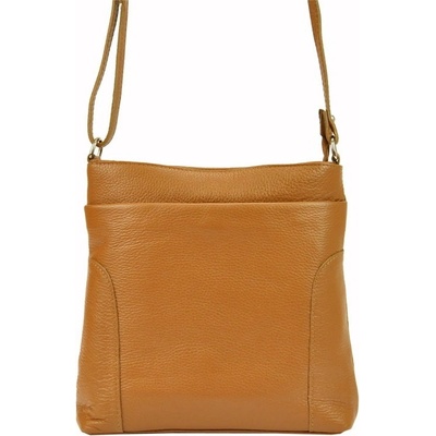 Patrizia Piu středně velká kožená crossbody kabelka 417 hnědá