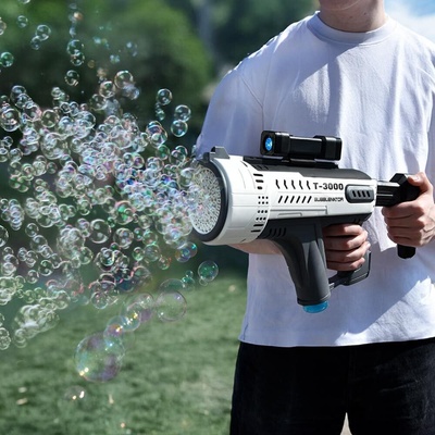 Pistol na bublifuk elektrická s LED svetlom Bublifuk samopal T 3000 Bubblenator