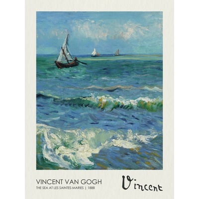 Plagát, Obraz - The Sea at Les Saintes-Maries-de-la-Mer (1888), Vincent van Gogh, 30 × 40 cm