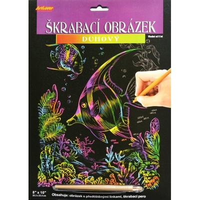 CREATOYS Škrabací obrázek duhový Ryby