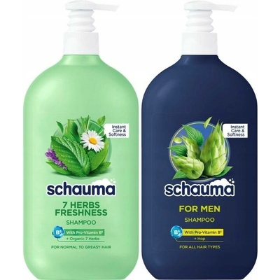 Schauma šampon na vlasy 7 Herbs Men Mix 2 x 750 ml