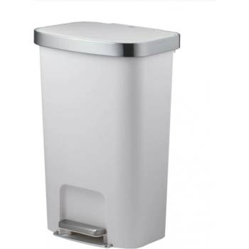 EKO-Europe EKO Кош за разделно събиране на отпадъци с педал и вградени колелца HANA - бял - 2 x 25 л (EKO 625550-1 - White)