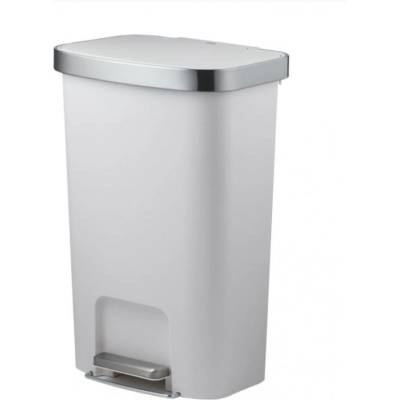 EKO-Europe EKO Кош за разделно събиране на отпадъци с педал и вградени колелца HANA - бял - 2 x 25 л (EKO 625550-1 - White)