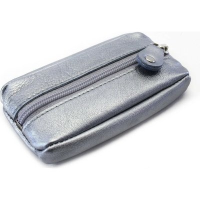 Kľúčenka Arwel Tmavo strieborná kožená so zipsovým vreckom 619-2418-29