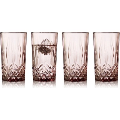 LYNGBY GLAS sklenic Highball Sorrento růžové 4 x 380 ml