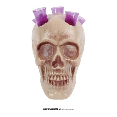 Dekorace plastová lebka s panáky - Halloween 20 cm - GUIRCA