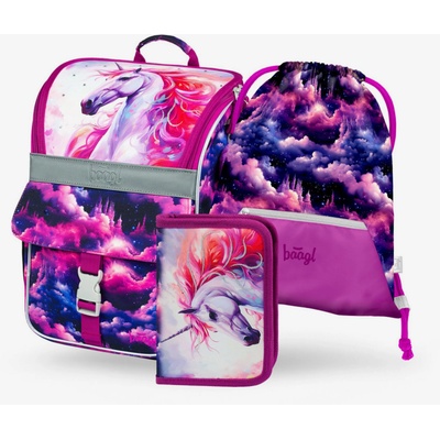 BAAGL Лилав ученически комплект Zippy - куфарче, моливник, чанта Baagl Unicorn Kingdom BAAGL | Lilav | Момичешки | ЕДИН РАЗМЕР