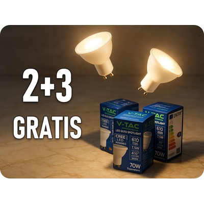 V-TAC LED žárovka GU10 7,5W 610 lm Cree Chip 2+3 denní bílá
