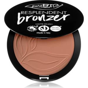 puroBIO Cosmetics Resplendent бронзант с матиращ ефект цвят 03 Beige Brown 9 гр