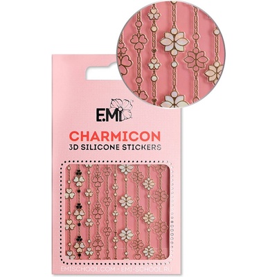 E.Mi Charmicon 3D Silicone Stickers 154 Floral Art samolepka – Zboží Dáma