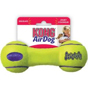 KONG air squeaker dumbbel small - играчка за куче от гума, тенис топка, дъмбел - САЩ - asdb3e
